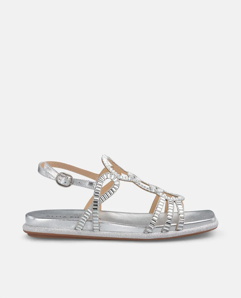 SANDALIA PLANA TIRAS CRISTAL