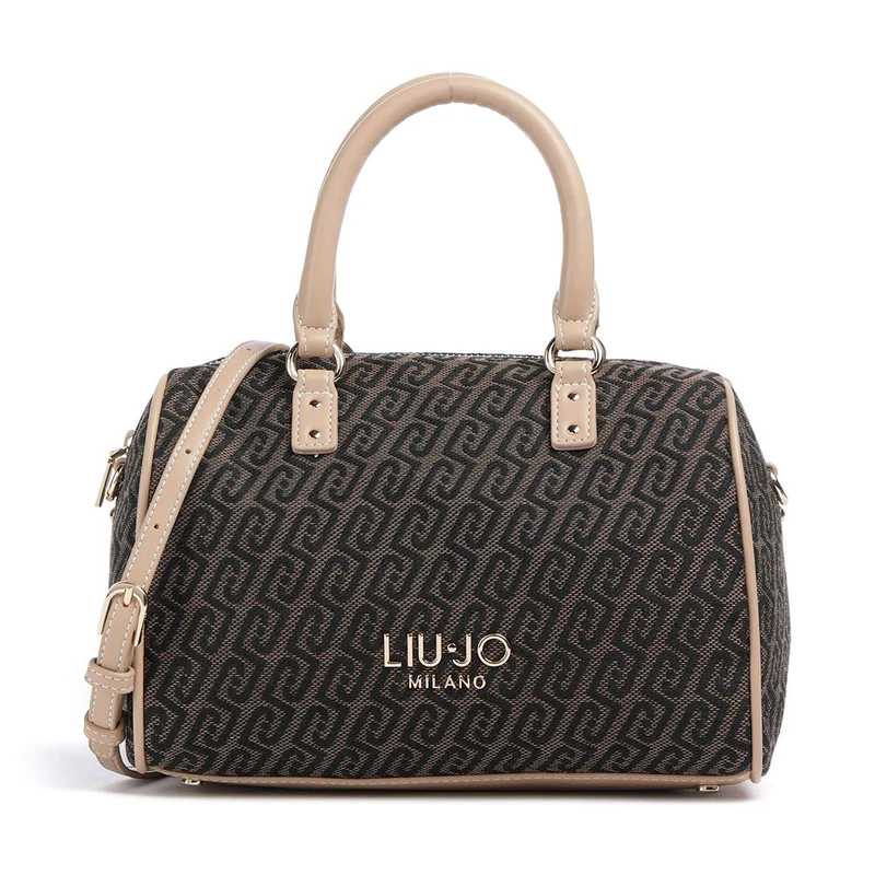 Bauletto Donna a Mano LIU JO in Tessuto Jacquard con Logo Monogram Testa di Moro