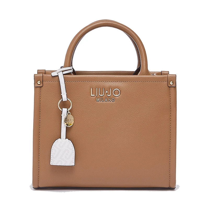 Borsa Donna a Mano LIU JO Better stampa Bottalata Marrone con Charm