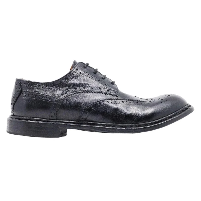 Crispiniano 481 scarpa derby imperiale da uomo in pelle nappata nero