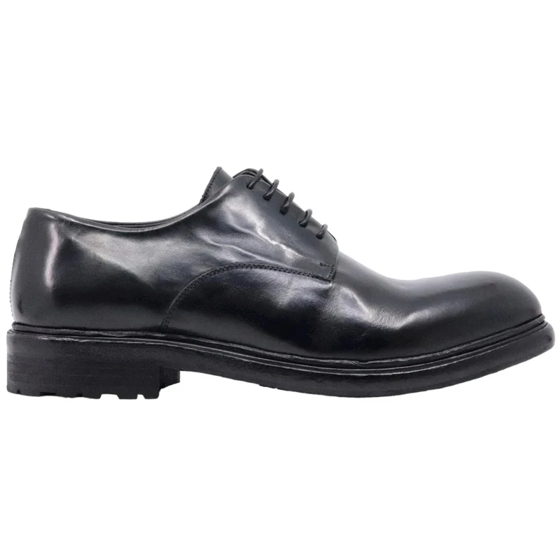 Crispiniano 6084 scarpa derby da uomo in pelle nera