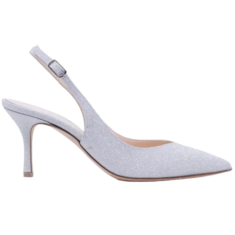 Slingback The Seller da donna realizzato in pelle pelle argento glitterata
