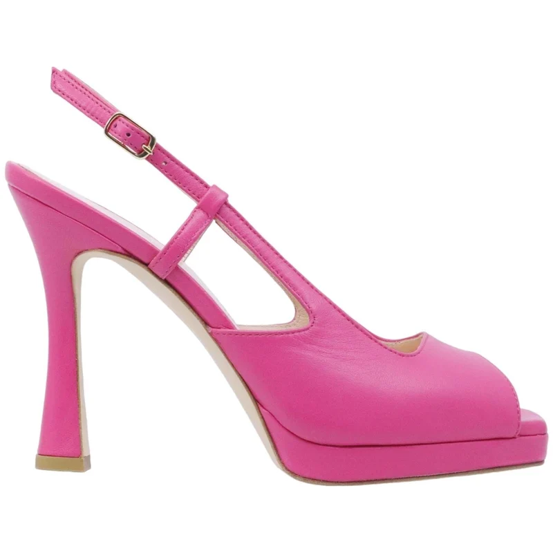 Sandalo The Seller da donna realizzato in pelle color fuxia