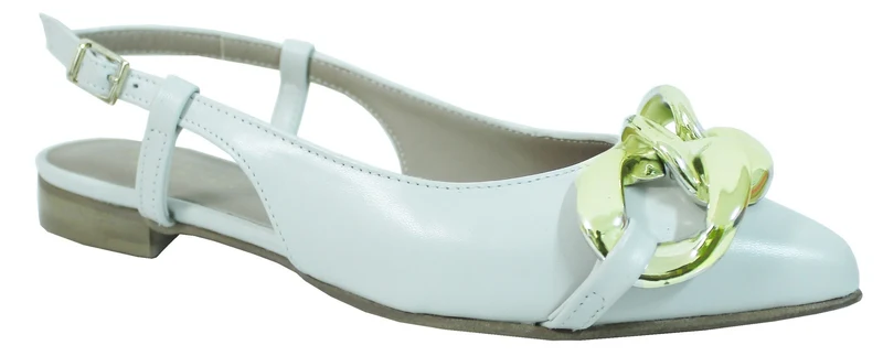 |BALLERINA DONNA CATENA PELLE BIANCA|