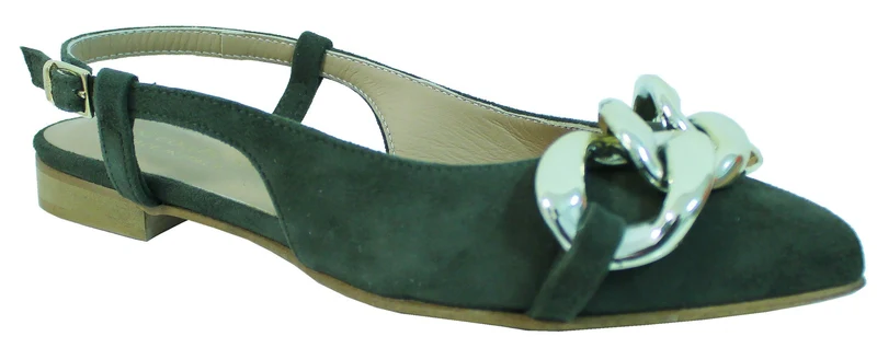 |BALLERINA DONNA CAMOSCIO VERDE MILITARE|
