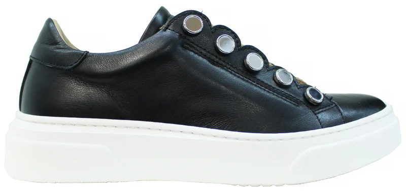 |ACS SNEAKER DONNA CROWN PELLE NERA|