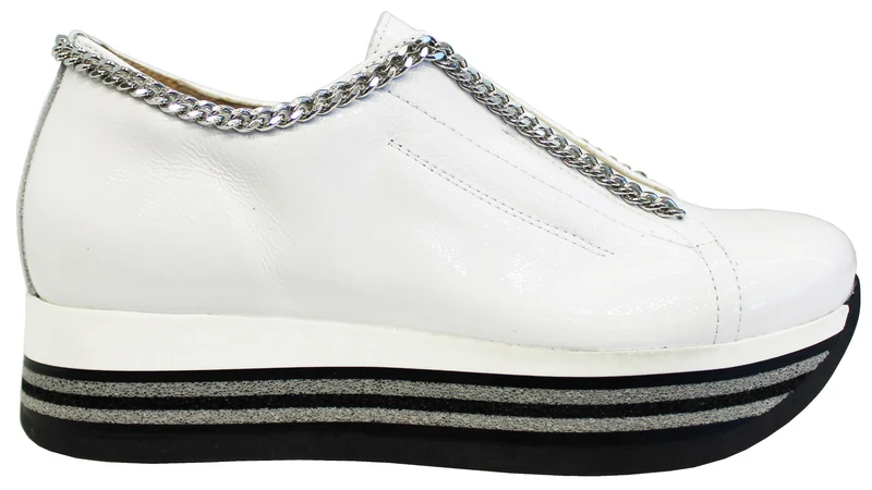 |ACS SNEAKER DONNA CROWN CATENA VERNICE BIANCA|