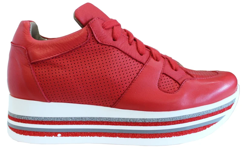 |ACS SNEAKER DONNA CROWN PELLE ROSSA|