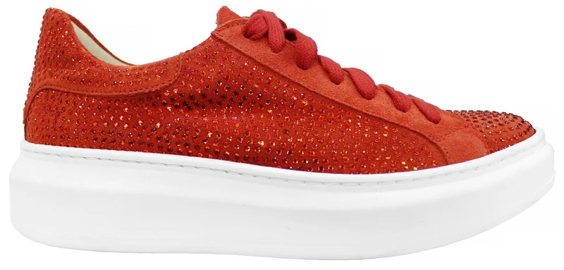 |ACS SNEAKER DONNA PELLE STRASS ROSSA|
