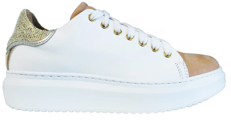 |SNEAKER DONNA PELLE BIANCO/CIPRIA|
