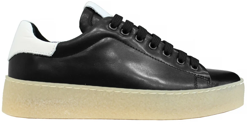 |ACS SNEAKER UOMO PELLE NERA SUOLA CREPE|