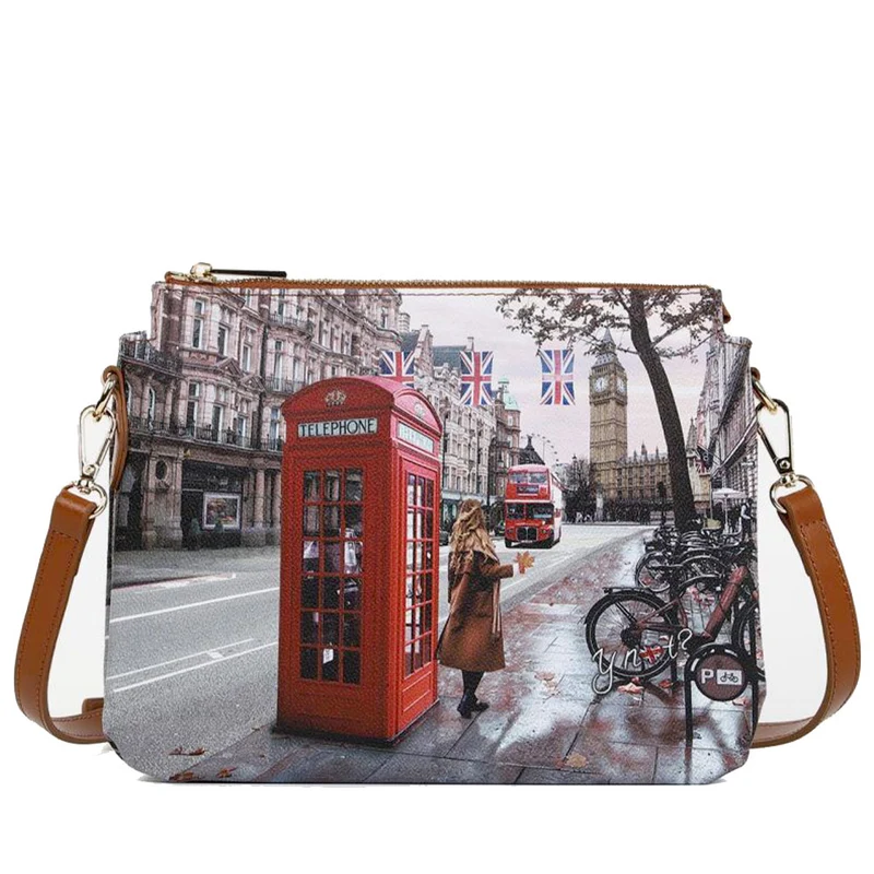 Borsa Donna a Tracolla Y NOT YES-630 Stampa Red London