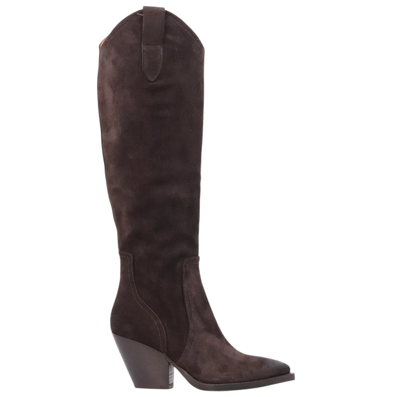 Curiositè TX9 stivale texano donna in camoscio marrone