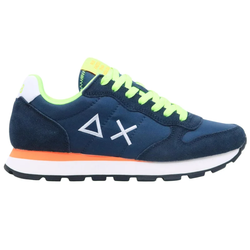 Sneaker uomo Sun68 Tom Fluo Z35102 in tessuto blu scuro