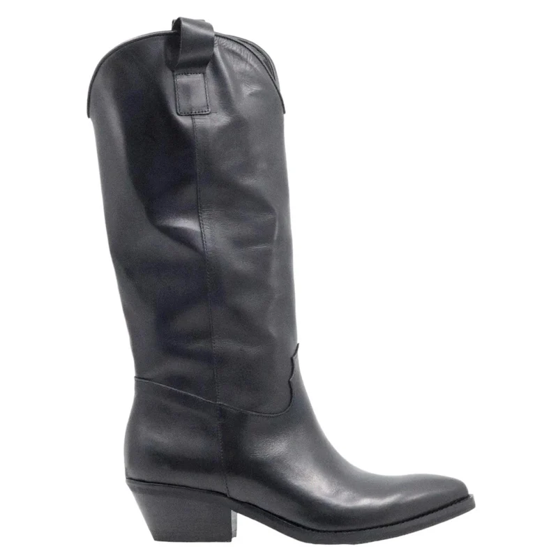 Texano donna Ranyé Jennifer realizzato in pelle nappa di colore nero