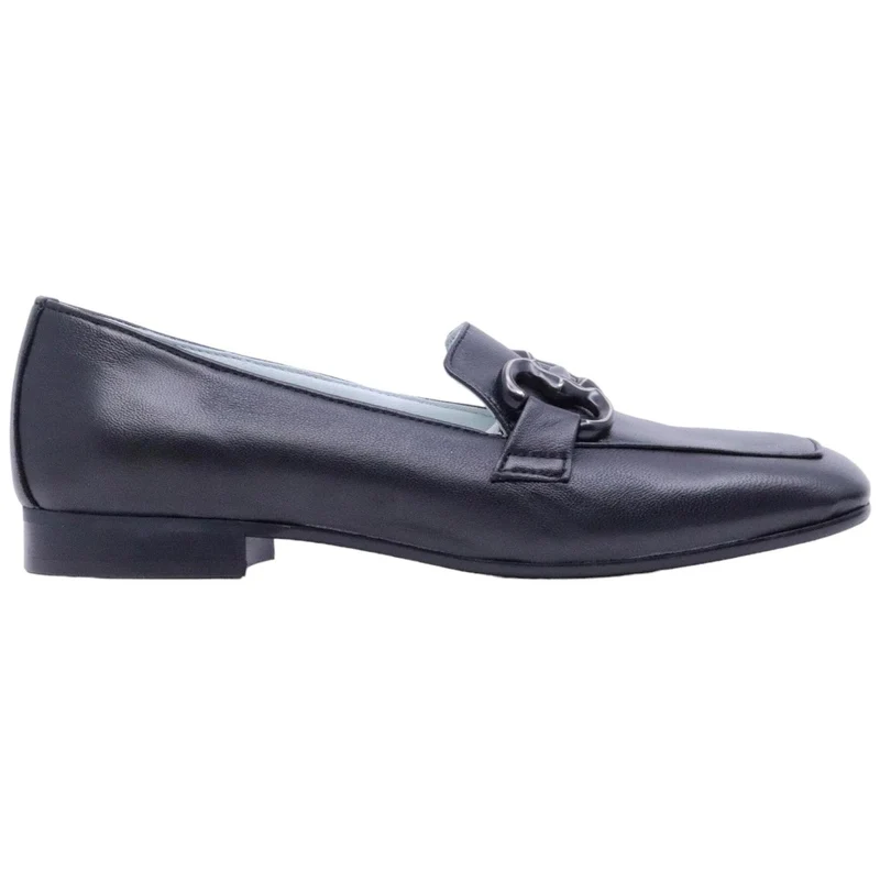 Mocassino donna Poesie Veneziane Prkg1 in pelle di colore nero con morsetto
