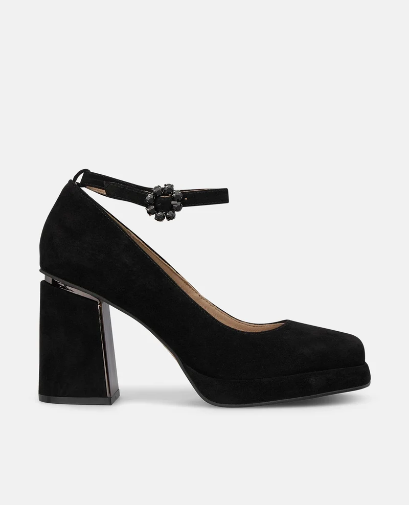 ZAPATO TACÓN ANTE CON CIERRE DE PULSERA