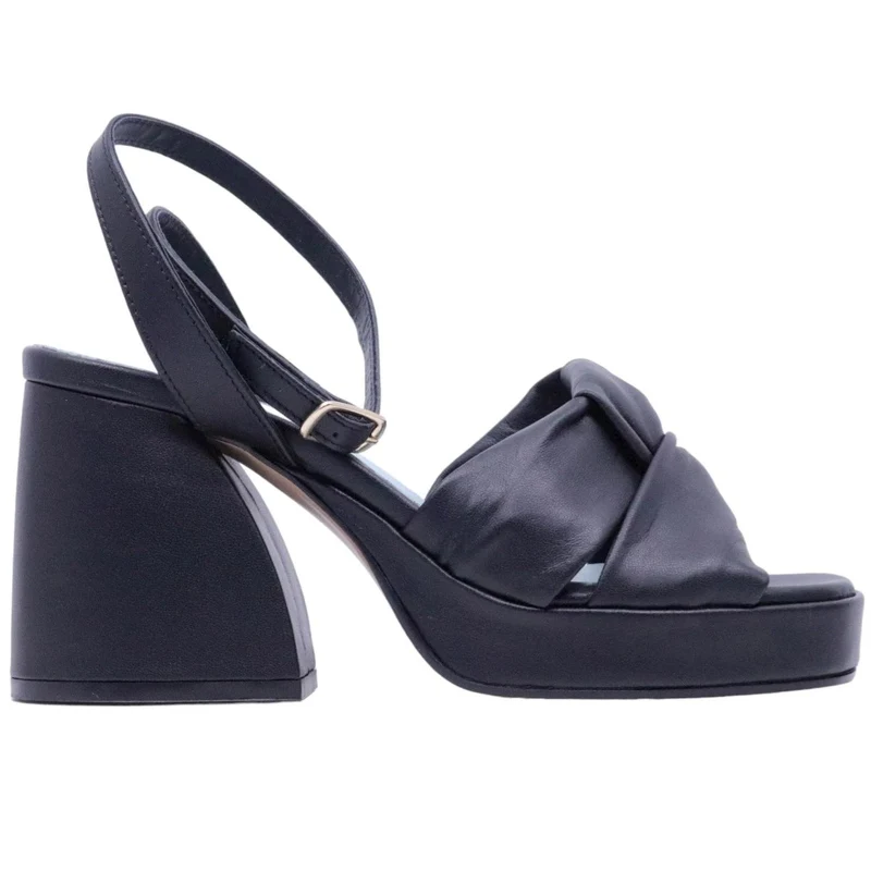 Sandalo donna Poesie Veneziane in pelle di colore nera