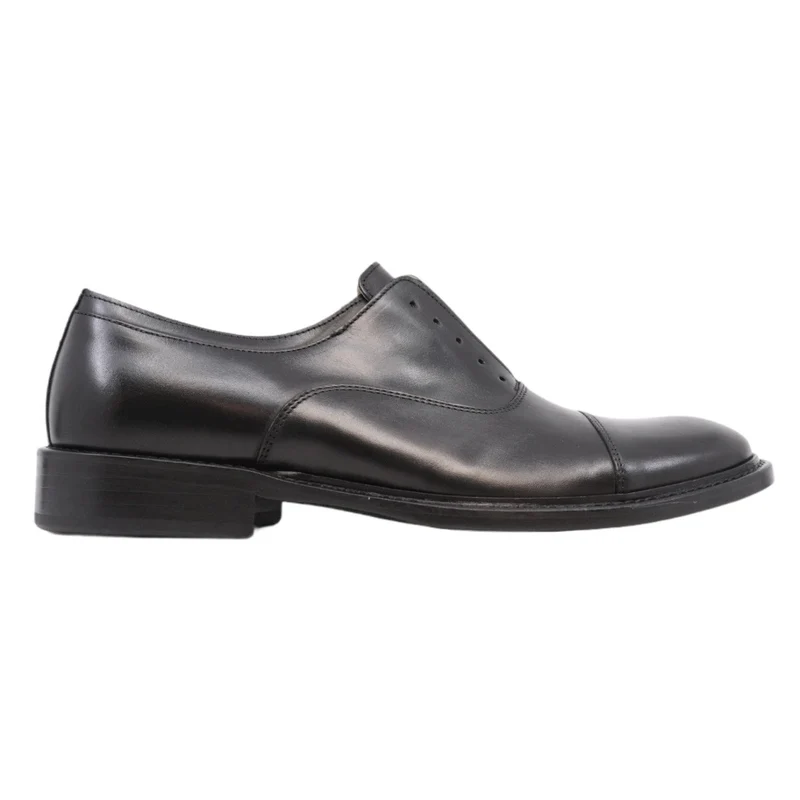 Scarpa Oxford da uomo di Seboy's 3089 in pelle nera spazzolata