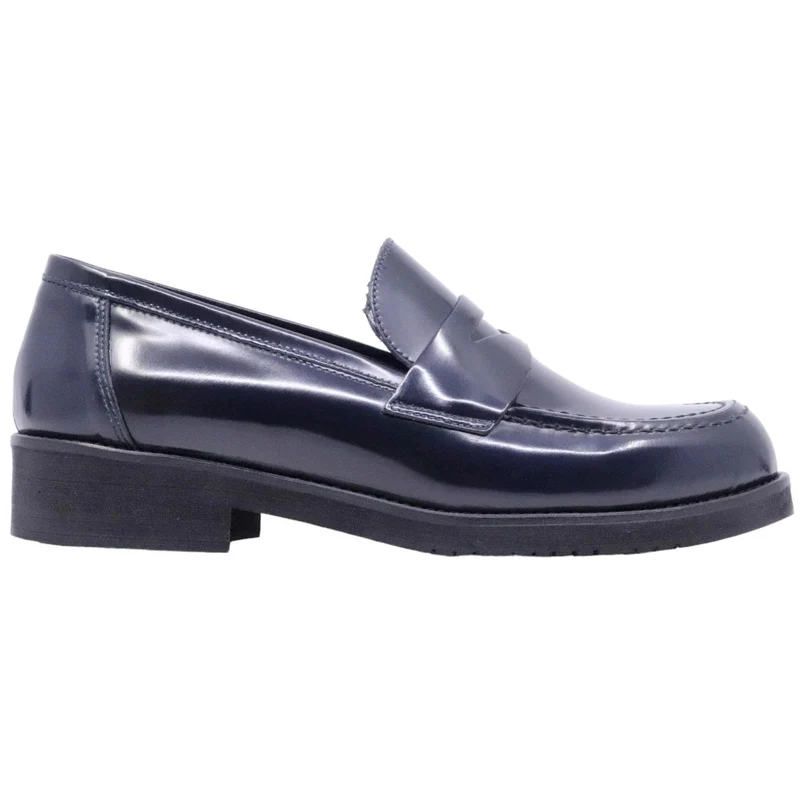 Mocassino donna Ranyé 250 in pelle spazzolata blu