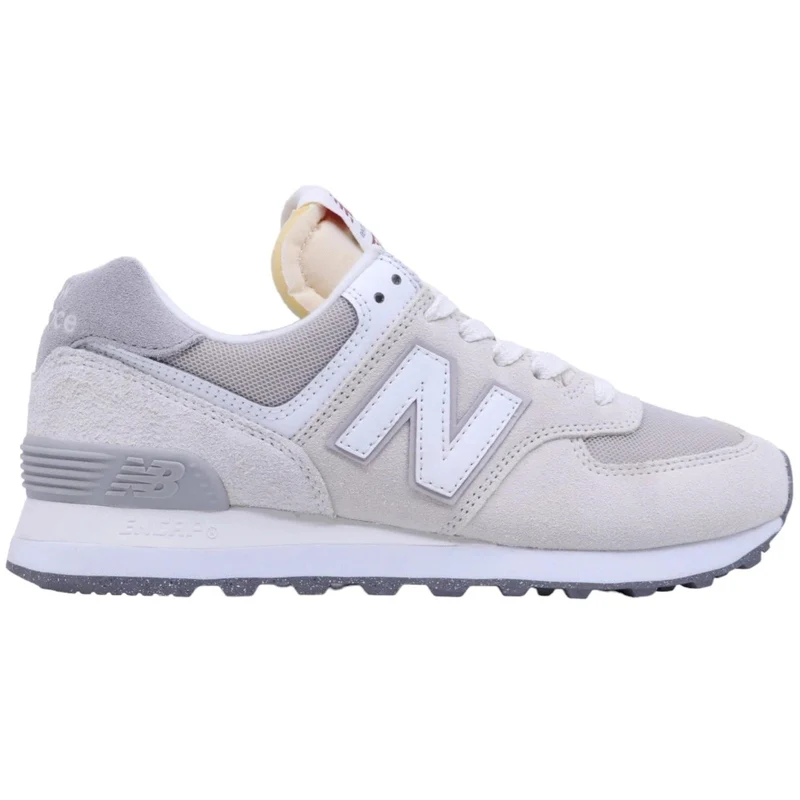 Sneaker donna New Balance 574 in tessuto e camoscio di colore grigio e beige