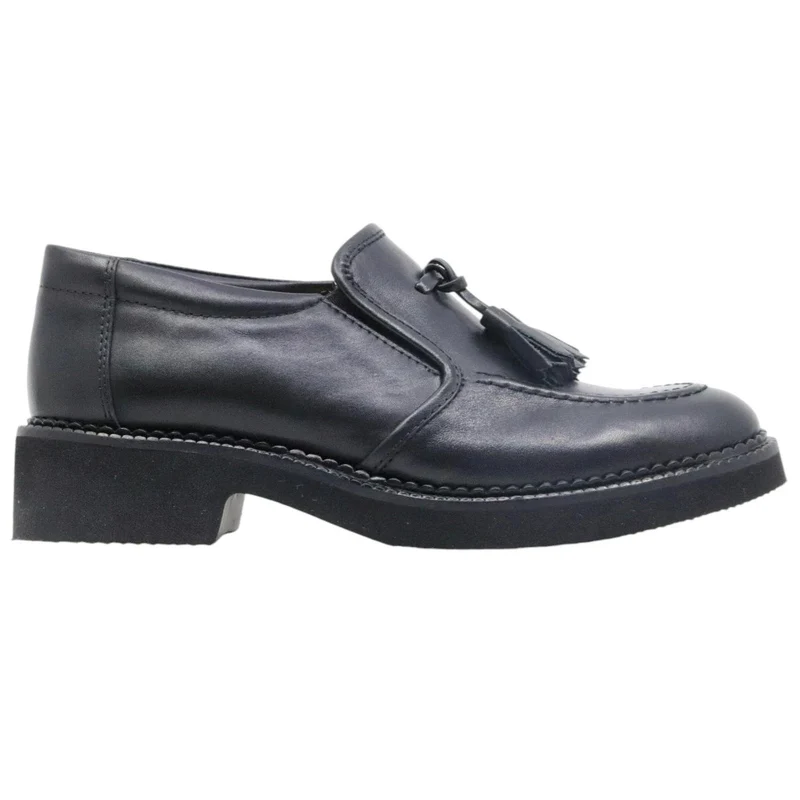 Mocassino donna Le Briella Z905 in pelle nera con mappetto