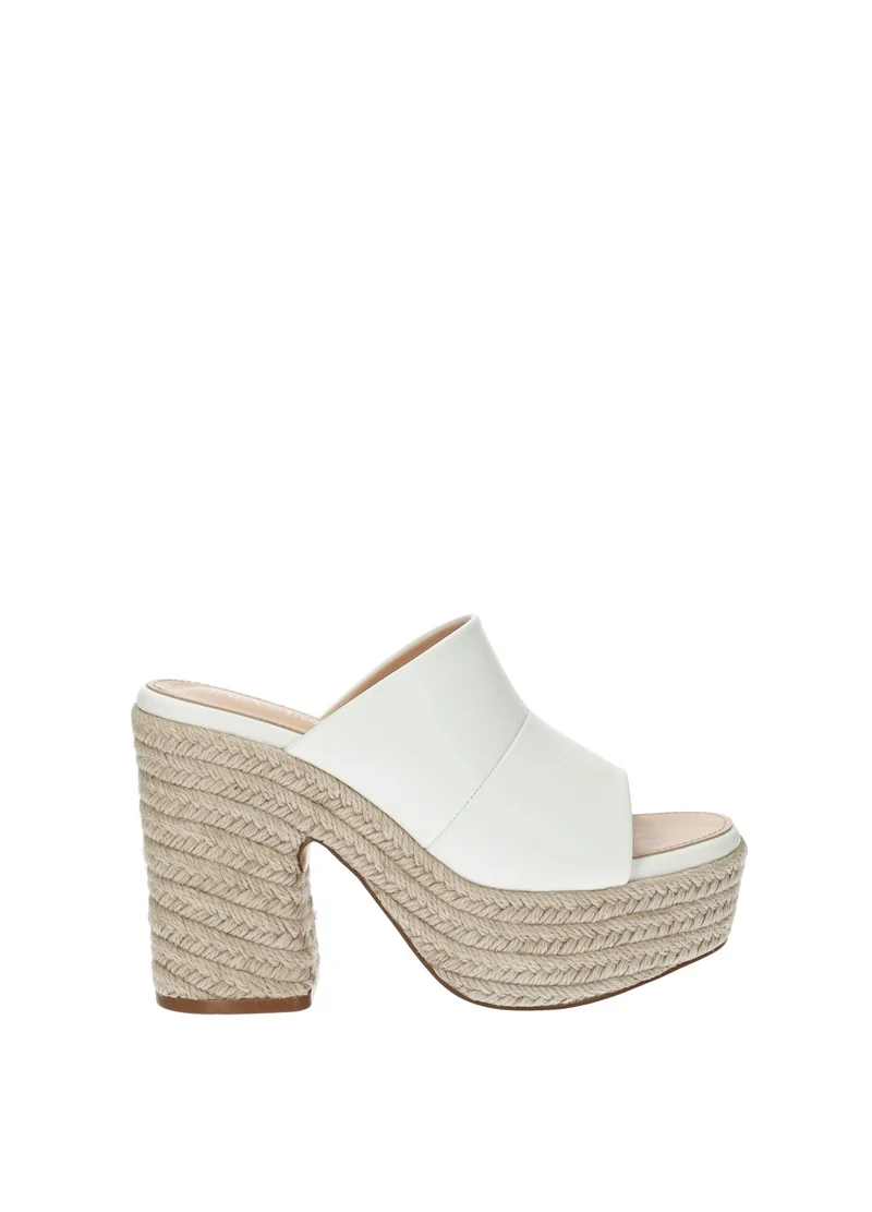 Sandali zeppa tacco in corda