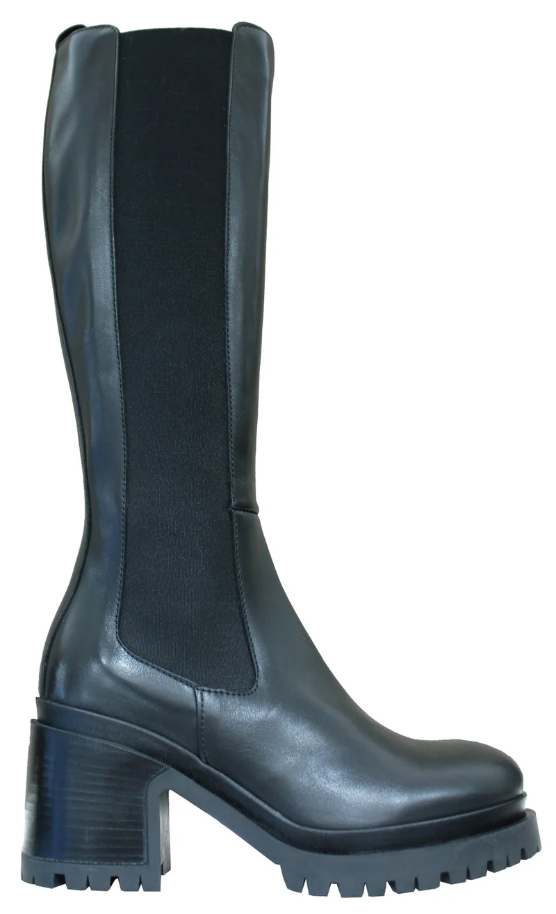 |ASC STIVALE BEATLES TACCO CROWN PELLE NERA|