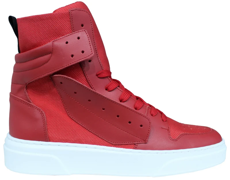 |ACS SNEAKER ALTA UOMO PELLE ROSSA|