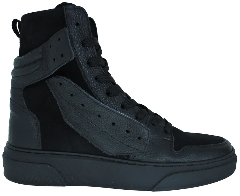 |ACS SNEAKER ALTA UOMO PELLE NERA|