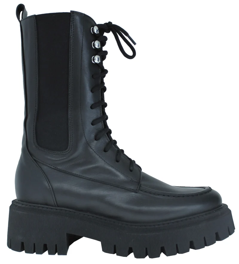|ACS ANFIBIO STRINGATO ELASTICO PELLE NERA|