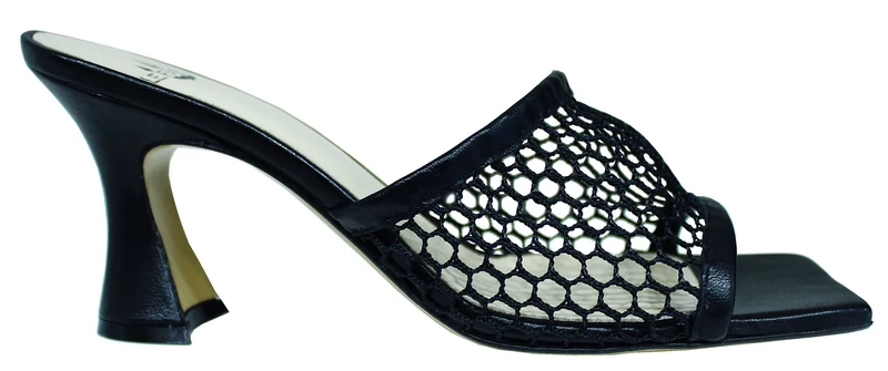 |ACS SANDALO CON TACCO A ROCCHETTO PELLE RETE NERA|