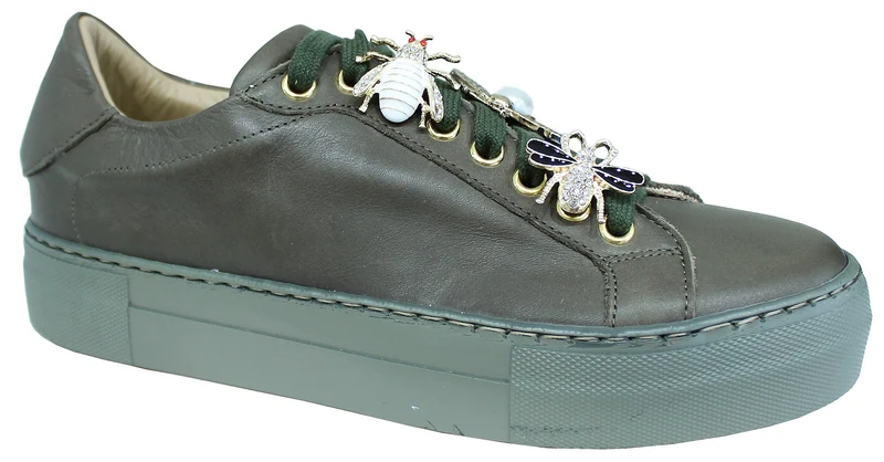 |ACS SNEAKER DONNA CROWN ACCESSORIATA PELLE VERDE|