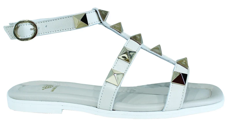 |ACS SANDALO BASSO BORCHIATO PELLE PANNA|