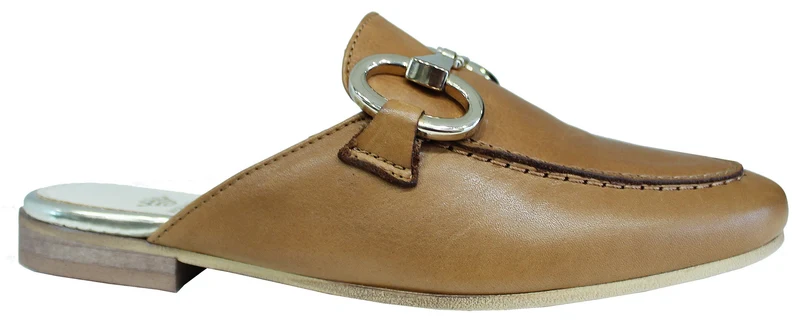 |ACS SABOT MULE DONNA CON MORSETTO PELLE CUOIO|