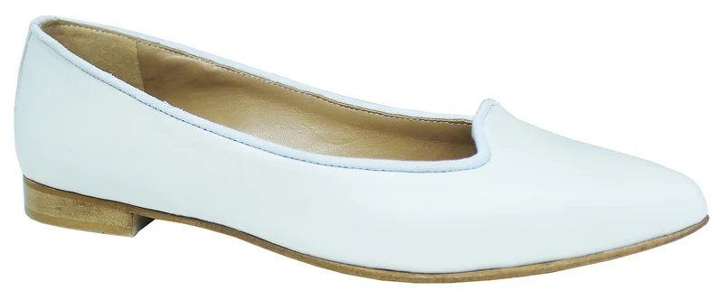 |ACS BALLERINA DONNA A PUNTA PELLE BIANCO PANNA|
