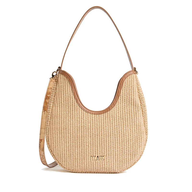 Borsa Donna Hobo 1A Classe Alviero Martini linea Sunny Rafia in Rafia Intrecciata Naturale LF46