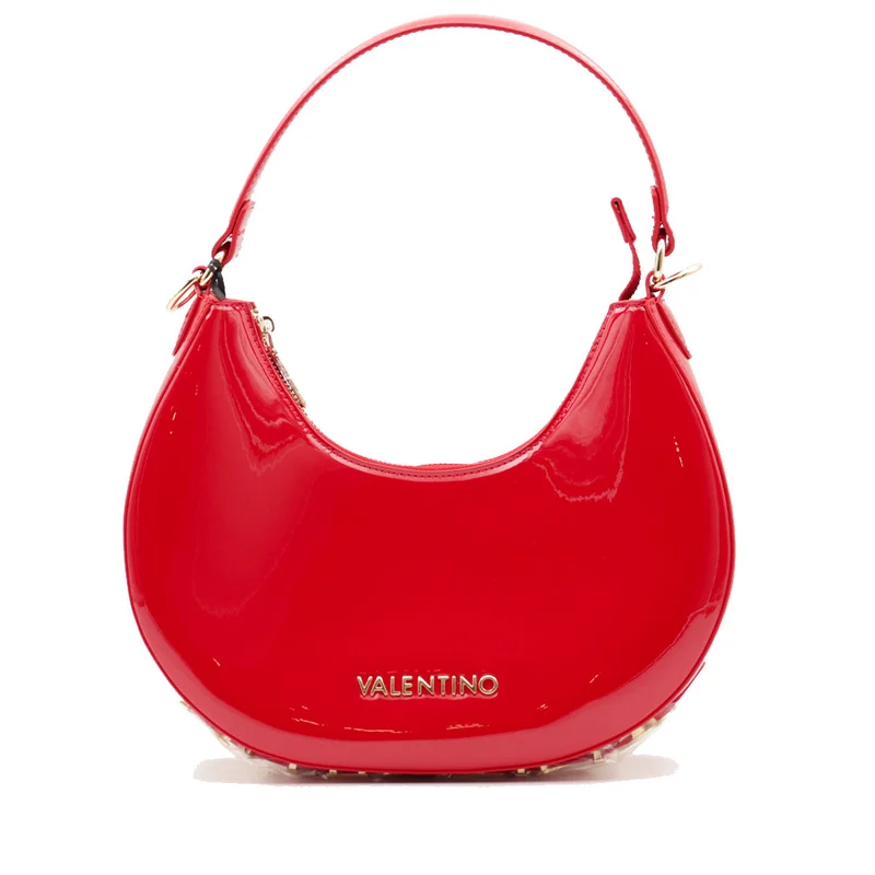 Borsa Donna Hobo a Spalla in Vernice VALENTINO BAGS linea Shelby Colore Rubino
