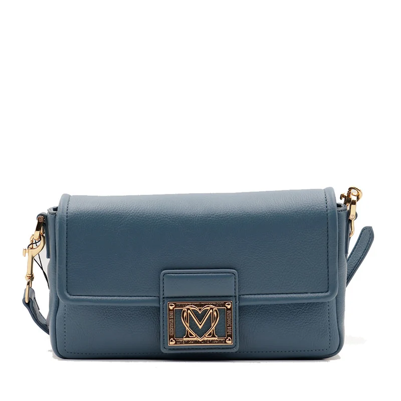 Borsa Donna a Spalla con Tracolla LOVE MOSCHINO Avio con Placca Quadrata con Logo