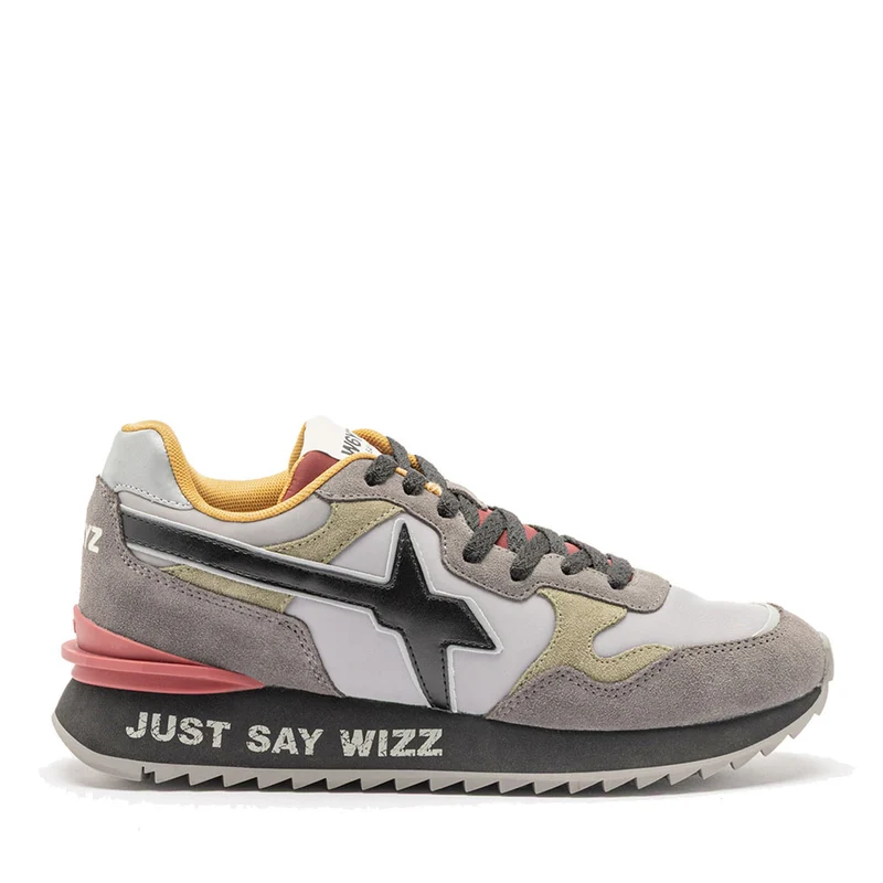 Sneakers Uomo W6YZ Yak-M. in Suede e Tessuto Tecnico Antracite Grey Militare