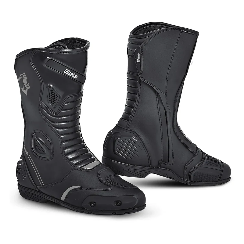 BELA STRIP SPORTIVO STIVALI DI MOTO NERO GRIGIO