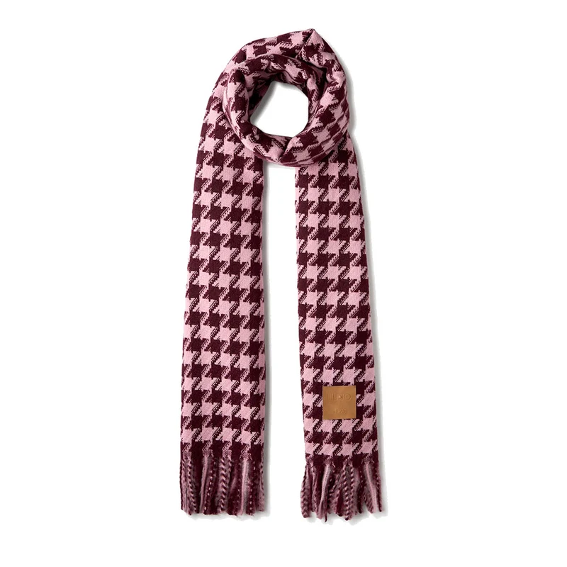Stola Donna 67 x 185 cm LIU JO in Tessuto Jacquard con Motivo Vichy Rosso