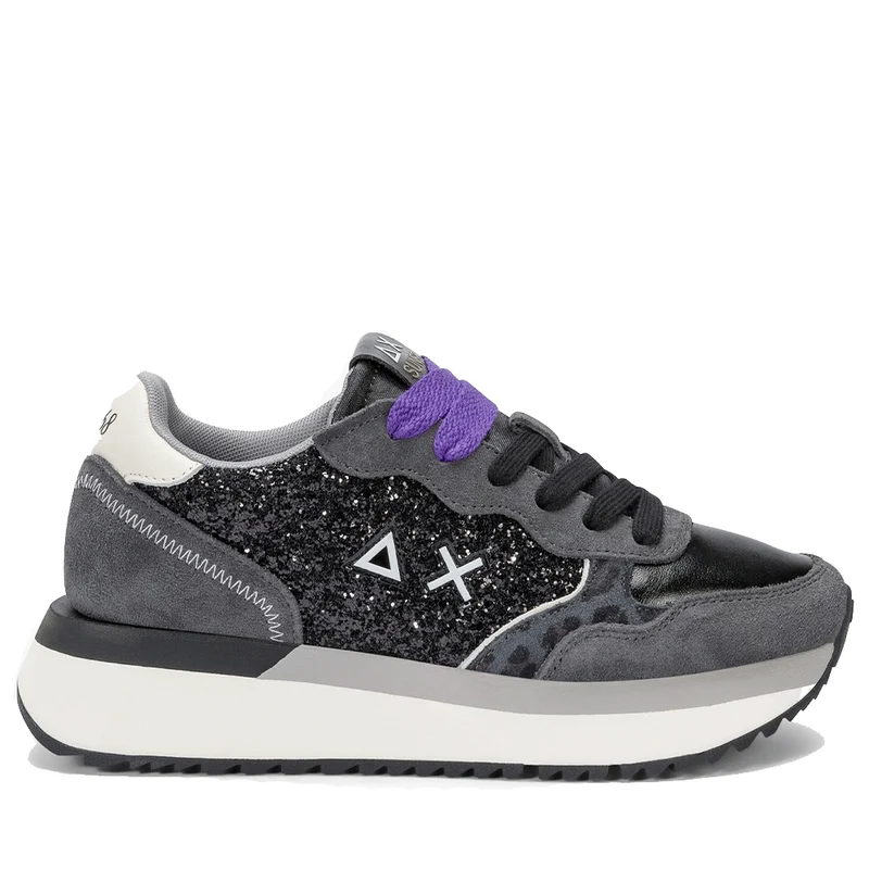 Scarpe Donna Sun68 Sneakers Big Ally Glitter Colore Nero - Z45212