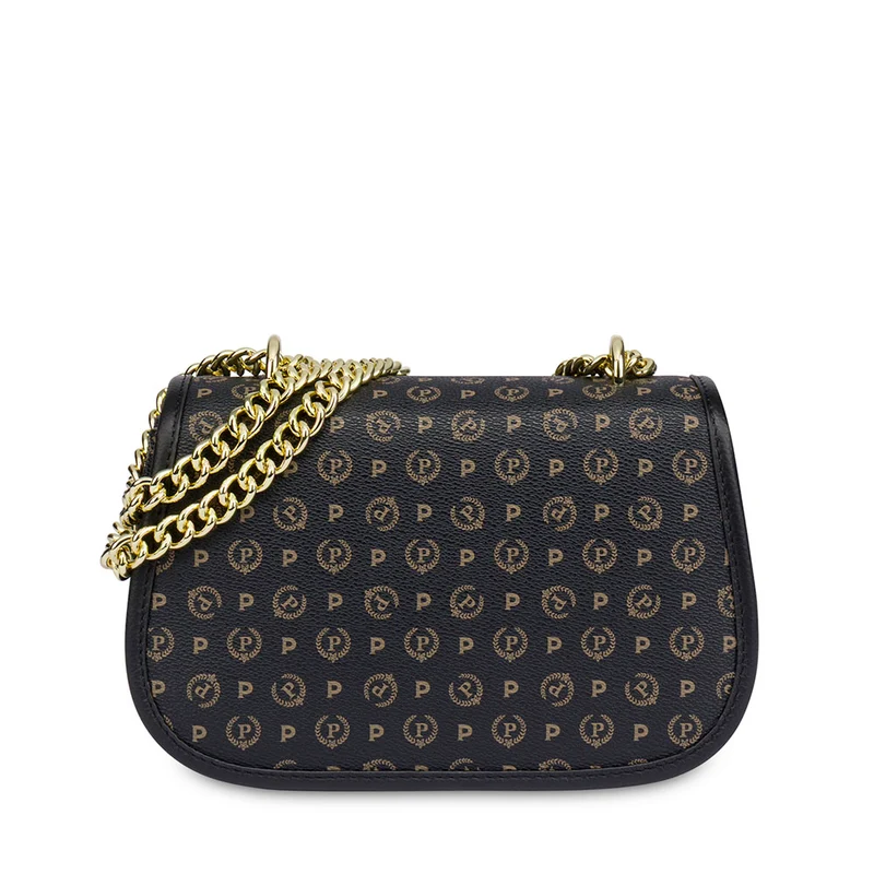 Borsa Donna a Tracolla POLLINI linea Heritage Logo Classic Nero e Nero