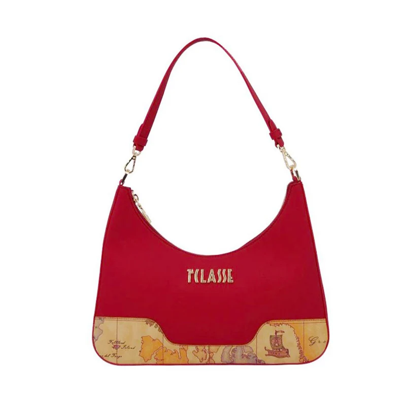 Borsa Donna Sottospalla 1A Classe Alviero Martini linea Frost Geo in Tessuto Gommato Rosso Scuro LE01