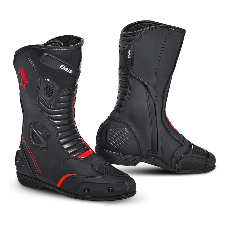 BELA STRIP SPORTIVO STIVALI DI MOTO NERO ROSSO
