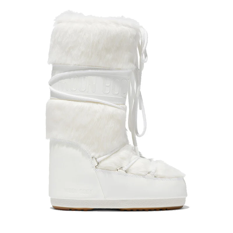 Stivali da Neve Donna MOON BOOT Icon Faux Fur Optical White