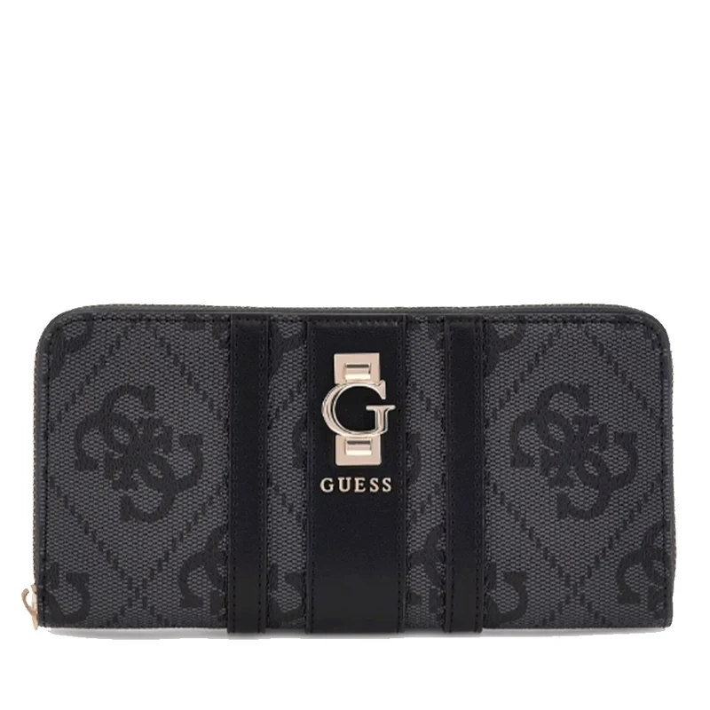Portafoglio Donna GUESS Zip Around Linea Erenia colore Coal Logo