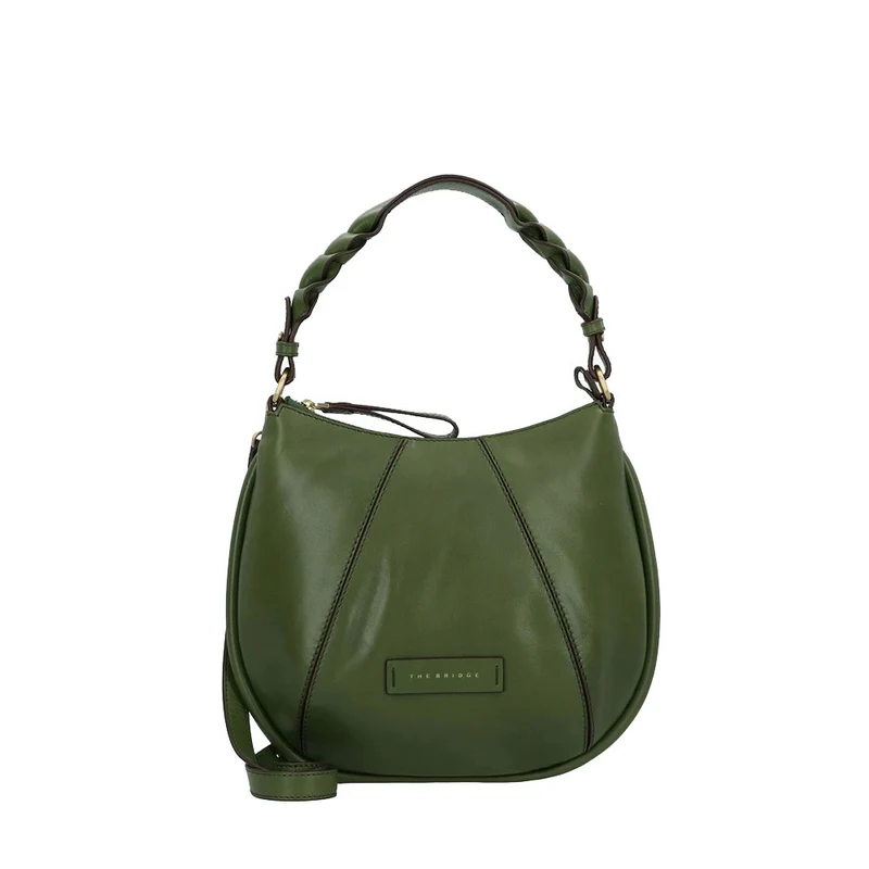 Borsa Donna Hobo Media con Tracolla THE BRIDGE linea Brigida in Pelle Verde Cipresso