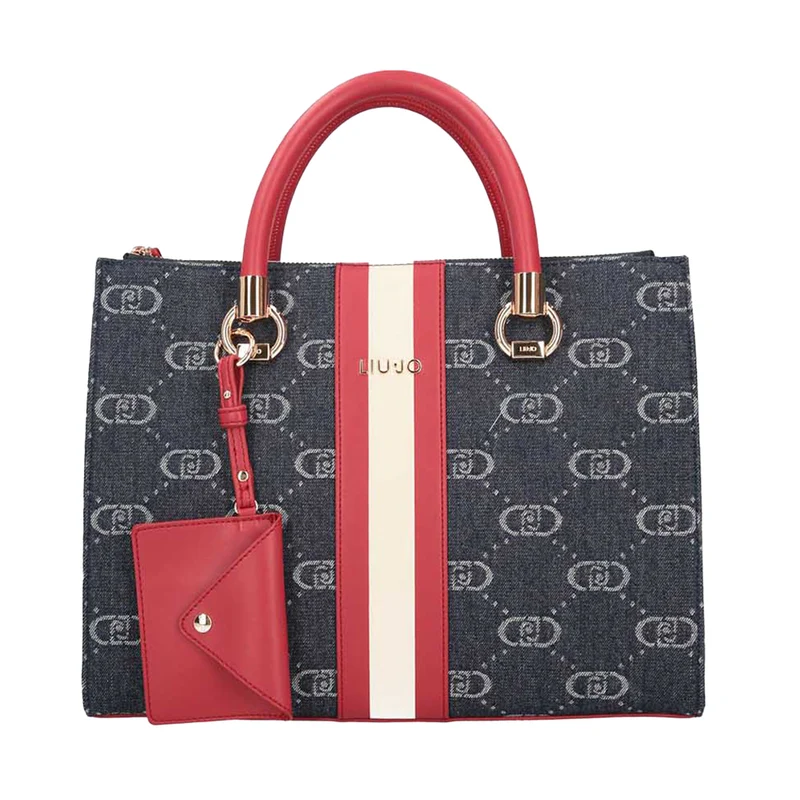 Borsa Donna a Mano LIU JO in Denim Jacquard colore Blue Denim